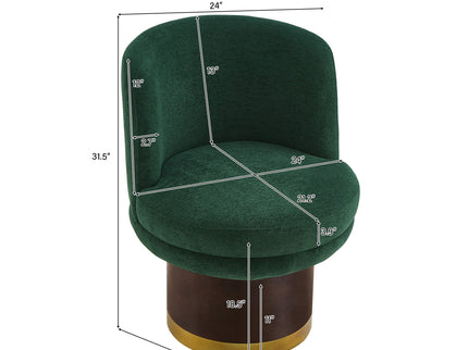 Round Swivel Accent Chair With Ergonomic Backrest For Living Room