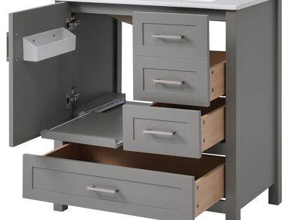 Modern Bathroom Vanity With Ceramic Sink, Solid Frame And Storage Solutions