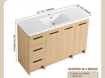 Floating Bathroom Vanity With Sink, Modular Cabinet