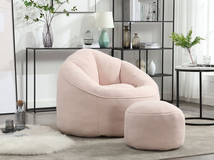 Bedding Bean Bag Sofa Chair High Pressure Foam With Footrest