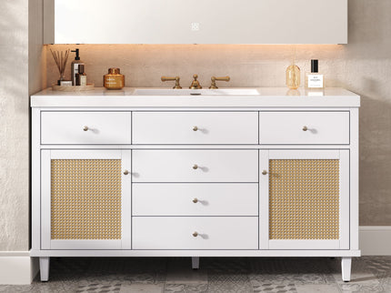 Bathroom Vanity With Sink, 5 Legs, Soft Close Drawers