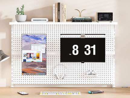 Clamp On Desk Pegboard With Single Monitor Stand
