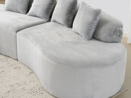 Modern Curved Sofa With Pillows