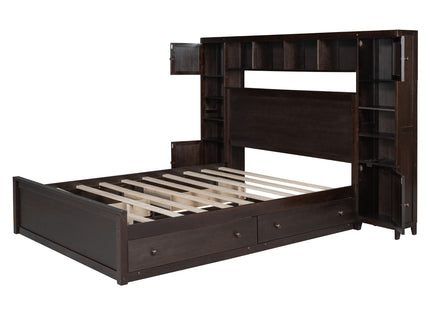 Bed With All In One Cabinet, Shelf And Sockets