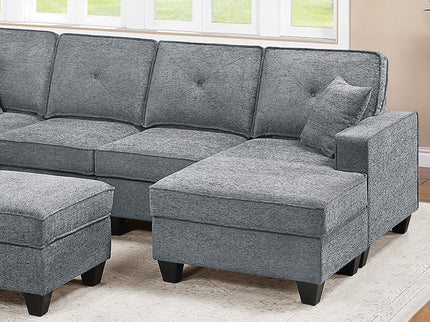 5 Piece Sectional Set With USB Port And Ottoman