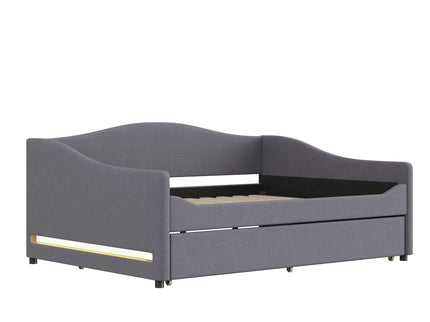 Upholstered Daybed With Light And Trundle