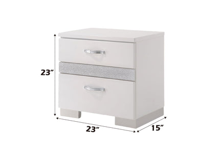 Naima II - High Gloss Nightstand - White