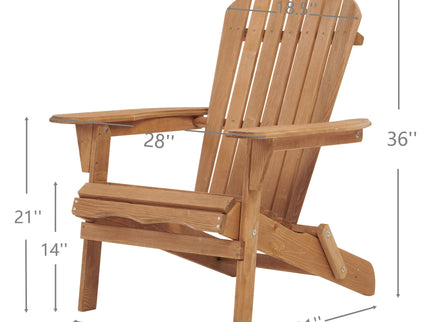 Oversize Outdoor Folding Adirondack Chair, Patio Chair For Garden