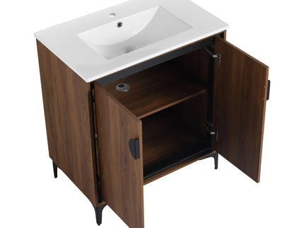 Modern Bathroom Vanity With Top Sink, Engineered Wood Storage Cabinet