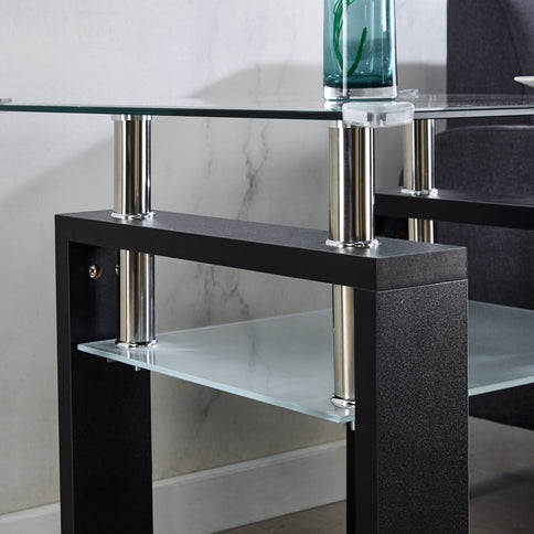 Clear Glass Top Side Table, Modern Design For Home