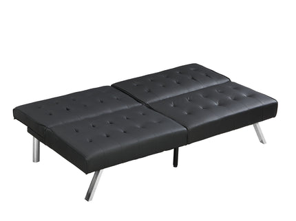 Contemporary Wood Frame Sofa Bed With Stainless Legs - Black