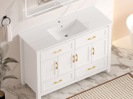 Bathroom Vanity With Sink Combo, 4 Soft Close Doors And 4 Drawers