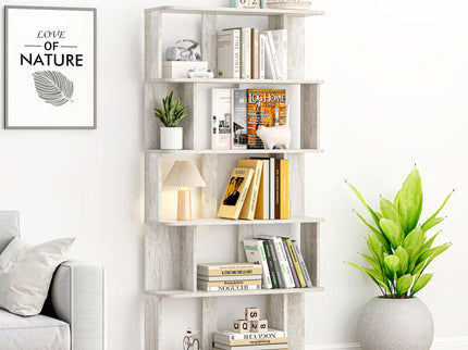 Modern 5 Tier Open Storage Bookcase