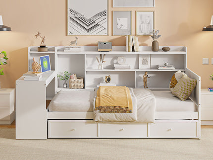 Daybed With 3 Drawers USB Ports And Desk