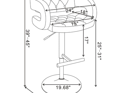 Adjustable Bar Stool With Upholstery