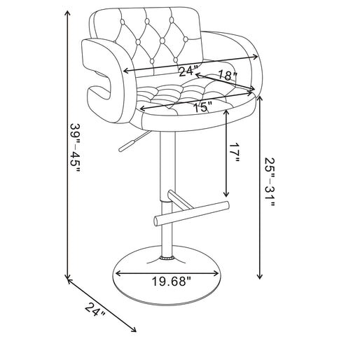 Adjustable Bar Stool With Upholstery