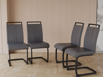 Modern Dining Chairs With High Back Upholstered Design Metal Legs