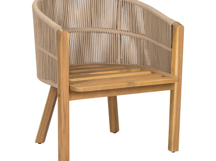 Grotta - Outdoor Dining Arm Chair (Set of 2) - Teak / Beige