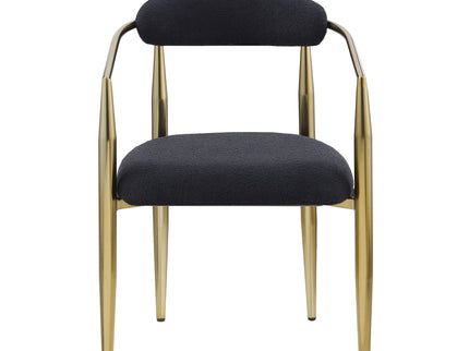 Dining Chairs (Set of 2), Mid-Century Modern Dining Chairs, Kitchen Dining Room Chairs, Round Boucle Backrest Sherpa Dining Chair With Metal Legs