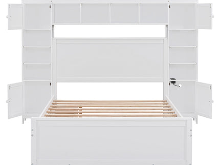 Bed With All In One Cabinet, Shelf And Sockets, Trundle
