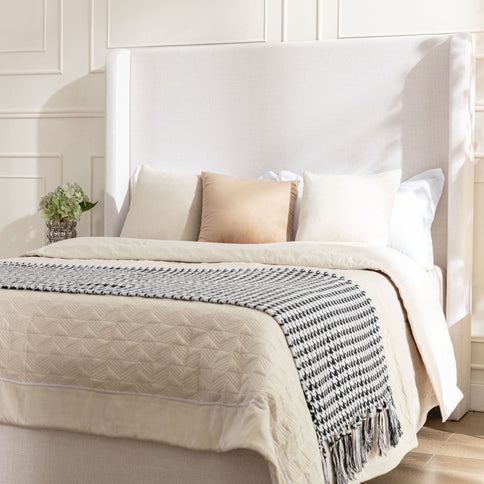 Harper - Tall Headboard Upholstered Bed / High Headboard / Elegant Simplicity / No Box Spring Needed