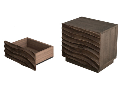 Nightstand With 2 Drawers, No Handles