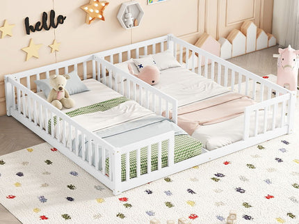 Double Floor Bed With Fence, Guardrails, Without Door
