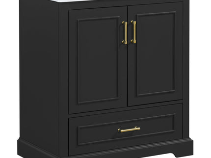 Bathroom Vanity With Sink, 1 Divided Drawer And 2 Soft Close Doors With Double Shelf