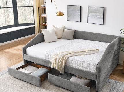 Elegant Daybed With Trundle Upholstered Tufted Sofa Bed