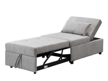 Folding Ottoman Sofa Bed - Gray Fabric