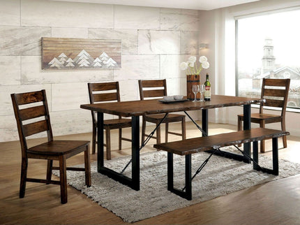 U - Shape Bench With 2 Tone - Black / Walnut