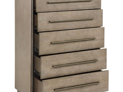 Prescott - 5 Drawer Bedroom Chest With Mitered Trim - Taupe