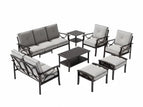 Dark Gray / 8 Pc. Sofa, Loveseat, 2 Chairs, 2 Ottomans, Coffee Table, Side Table