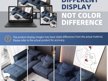 Modern Oversized Diy Combination Modular Sectional Sofa & Pillows
