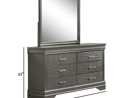 1 Piece Dresser 6 Drawers Bedroom Furniture - Gray