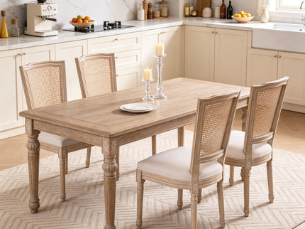 Upholstered Dining Chairs With T - Shaped Back (Set of 2) - Beige