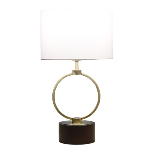 Bedroom Table Lamp With Circular Design - White