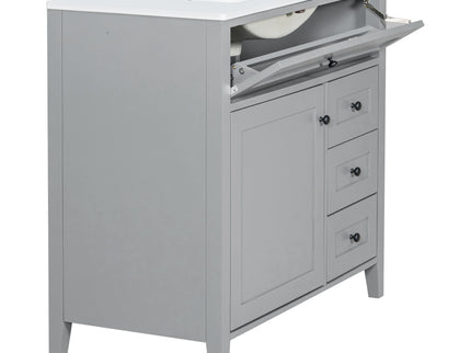 Bathroom Vanity With Sink, Cabinet With 3 Drawers And Adjustable Shelf