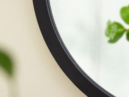 Circle Wall Mirror With Wooden Frame, Wall Mirror For Living Room