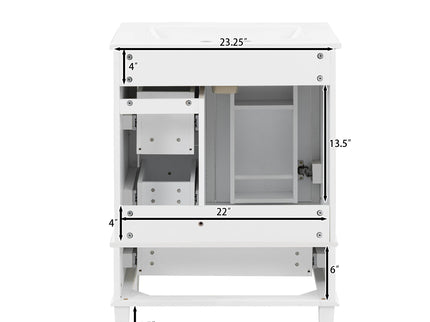 Bathroom Vanity With Integrated Basin, Soft Close Drawers, Door Mounted Double Layer Shelf