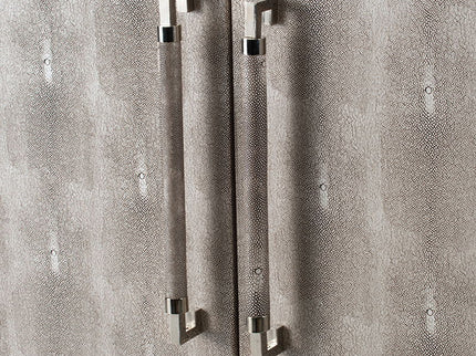 Cabinet - Silver - Faux Leather