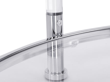 Contemporary Acrylic, Coffee Table, Round Tempered Glass Coffee Table - Chrome / Silver