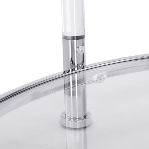 Contemporary Acrylic, Coffee Table, Round Tempered Glass Coffee Table - Chrome / Silver
