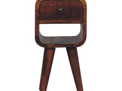 Mini California Curved Nightstand Wth Lower Slot