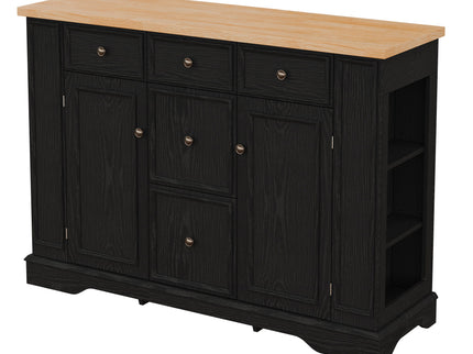 Sideboard Buffet Cabinet With 5 Drawers, 2 Cabinets, Adjustable Shelves