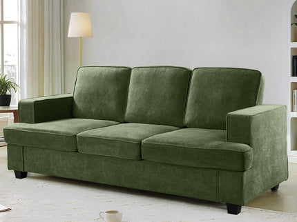 Modern Sofa, Comfortable 3 Seater Couch With Deep Seating, Loose Back Cushions, Wide Arms