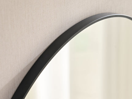Wall Circular Framed Vanity Mirror For Bathroom, Living Room Decor - Black