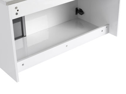 36" (35 1 / 4") Wall Mounted Bathroom Vanity, Cabinet With Half Door (Excluding Sink) - Glossy White