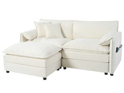 Modern Comfy Deep Seat Modular Sectional Sofa Cloud Couch With Ottoman