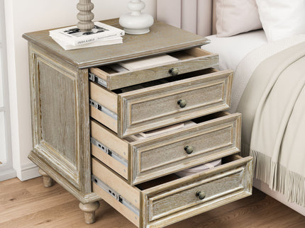 Farmhouse Nightstand With 4 Drawers